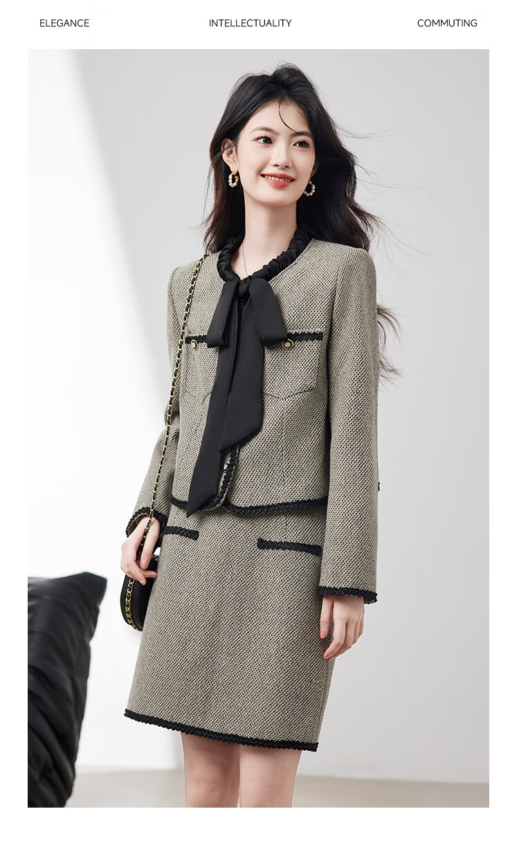 Xinfeiyu Women's New Autumn And Winter Coat, Stylish Skirt Suit Set with Elegant High-End Feel, Popular Trend for Fall/Winter 2025 4