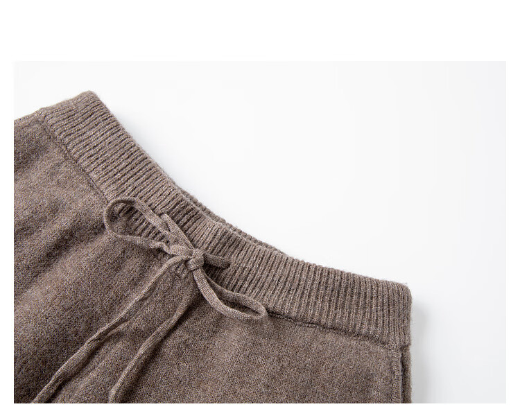 FANXIMAN Premium Wool Blend Knit Set Women Autumn New Top and Wide-Leg Pants Set Oatmeal M 14
