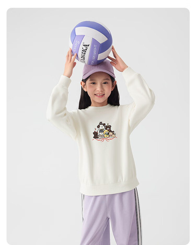 Balabala BalaOne Girls' Sweatshirt Kids' 2025 Winter Fleece Lined Casual Top 208425121001 8