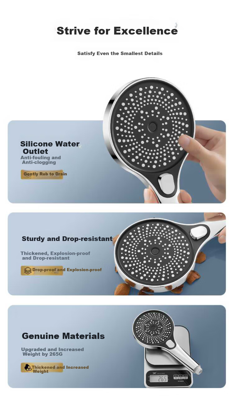 ILeddog [Germany], Pressurized Shower Head, Bathroom Bathing, Multifunctional Handheld Shower Head Set, HL-005 22
