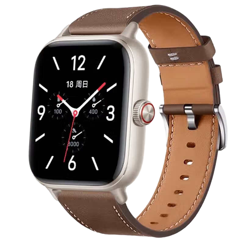 CangHua Leather Watch Strap Compatible with IQOO Watch GT And Vivo Watch GT, Soft Rubber Version Universal Strap with Connector Accessories, Brow