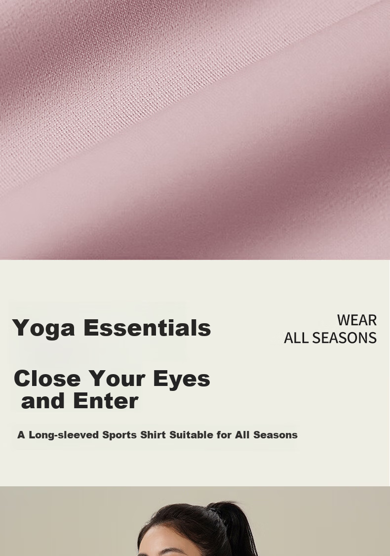 Ziyouxi Yoga Wear for Women, Spring And Autumn Quick-Dry Sports Fitness Top T-Shirt, Pilates Dance Training Long-Sleeve Cover-Up 3