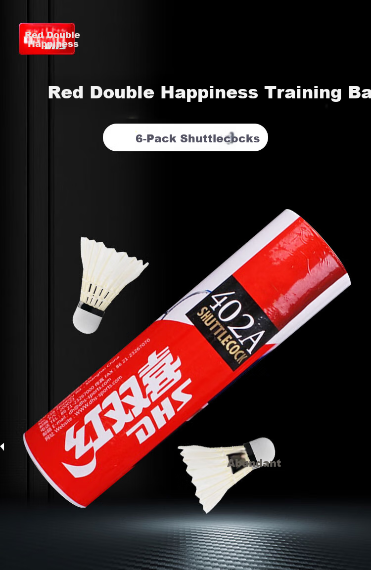 DHS Badminton Shuttlecocks, Durable Training And Competition Grade, Goose Feather, Pack of 6, Model 402A 1