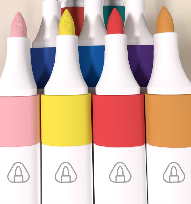 36-Color Hard Tip Acrylic Markers Transparent Gift Box Ergonomic Triangular Thick Barrel Washable Student Kids Paint Pens Highlighter Doodle Hand Drawing Birthday Gift 17