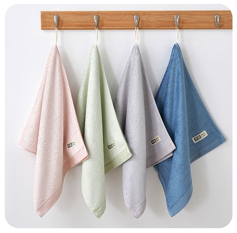 Bamboo 100 160g Thickened Bamboo Fiber Antibacterial Large Towel Absorbent Non-Shedding Adult Towel 35x76cm Blue 14