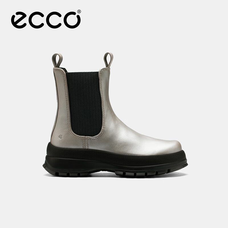 ECCO Winter Classic Versatile Thick Sole Lightweight Chelsea Boots for Women Trace 220753 Rock Grey 38
