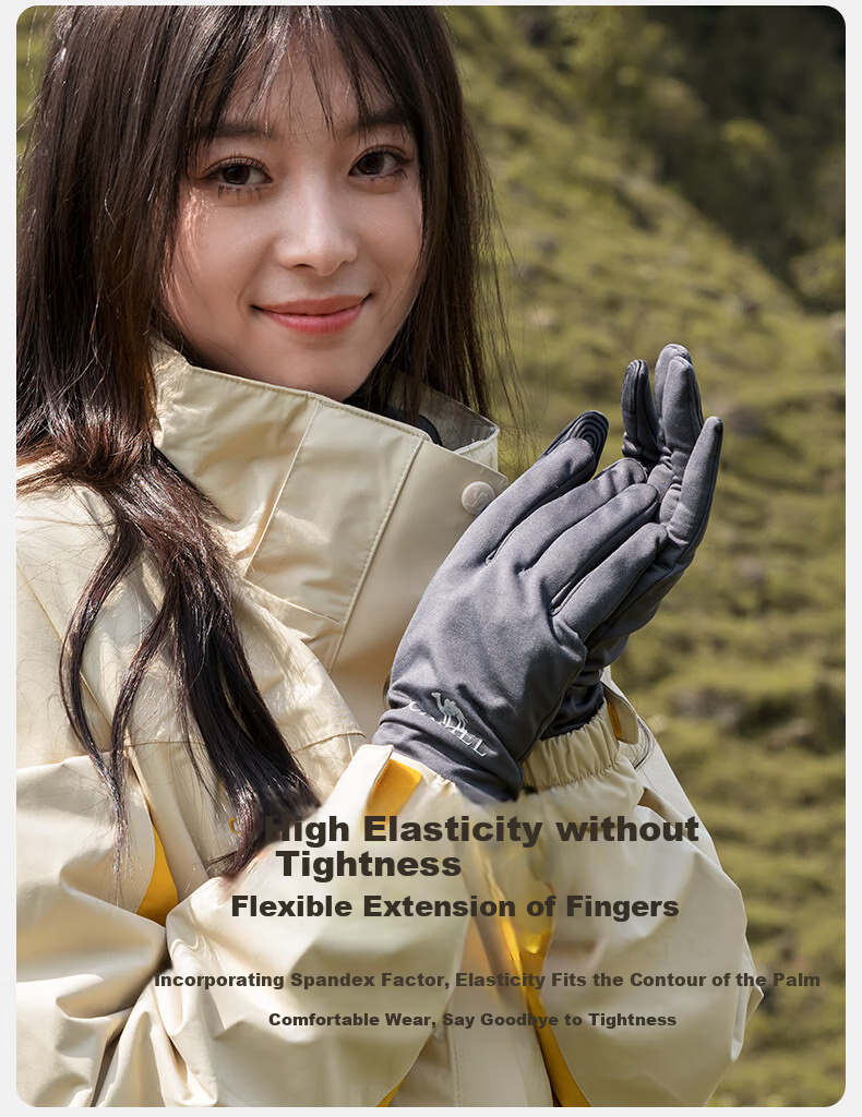 CAMEL Outdoor Hiking Touchscreen Gloves, Winter Cycling Cold-Proof Warm Sports Windproof Gloves, A1W3GZ103, Ink Black, Size S 6