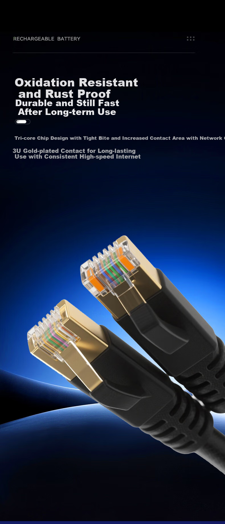 PHILIPS CAT7 Network Cable, 10 Gigabit Ethernet Patch Cord, Double-Shielded Connection Cable for 10 Gigabit Switches, Connecting to Gigabit Network, High-Definition Monitoring Wiring, SWA1820/93-30 Meters 8