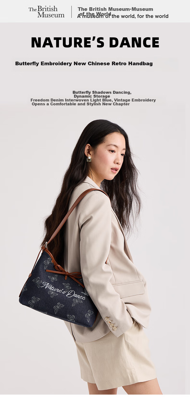 Dayingbowuguan Butterfly Handbag, Vintage Shoulder Bag, Light Luxury Tote Crossbody Bag, Birthday Gift for Wome 1