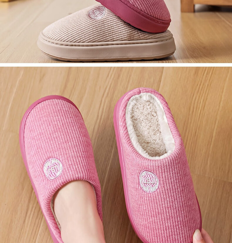 Huamei Jianbu Unisex Versatile Half-Cover Cotton Slippers Indoor Outdoor Fleece Lined Warm Cotton Slippers HM2502 Navy Blue Size 40-41 16