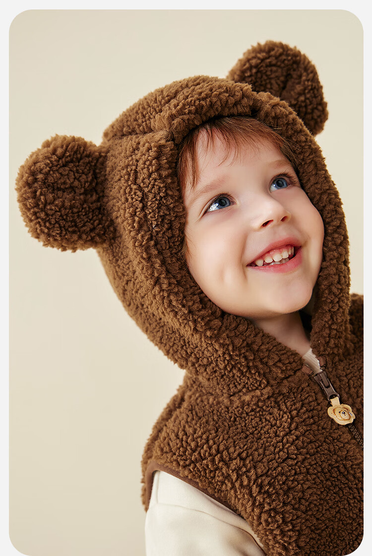 Minibala 【Pure Electric Velvet】Unisex Kids Vest Teddy Bear Baby Sleeveless Jacket 2025 Winter Collaboration 4