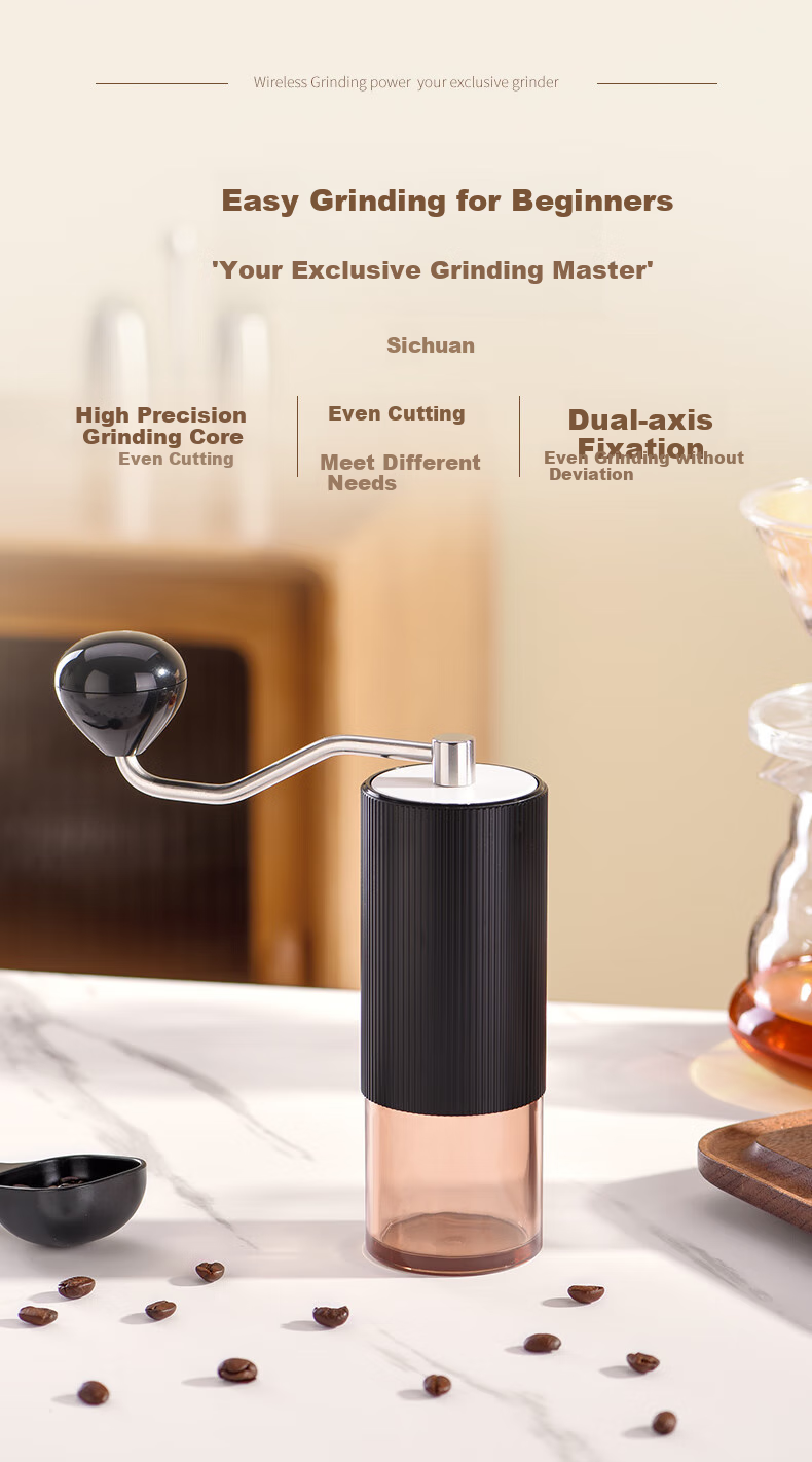 CLITON Hand-Crank Coffee Grinder, Portable Manual Coffee Grinder, Automatic Grinding Machine for Coffee Beans And Grounds 1
