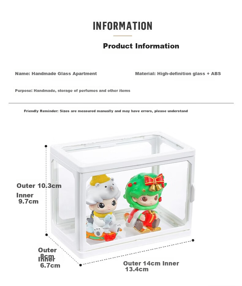 OManti Blind Box Figurine Storage Box, Glass Display Shelf, Transparent Dust-Proof Display Case for Dolls And Figurines, Pop Mart Display Cabinet 2