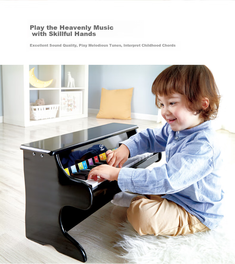 Hape (Germany) Wooden Piano Toy for Boys And Girls, 25-Key Piano Instrument, Black, Gift for Ages 3-6 E8463 5