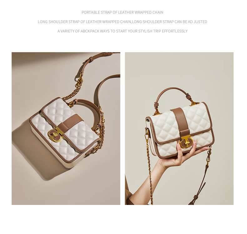 15MINS Women's Bag 2026 New Luxury Brand Quilted Chain Handbag Shoulder Bag Birthday Gift 14