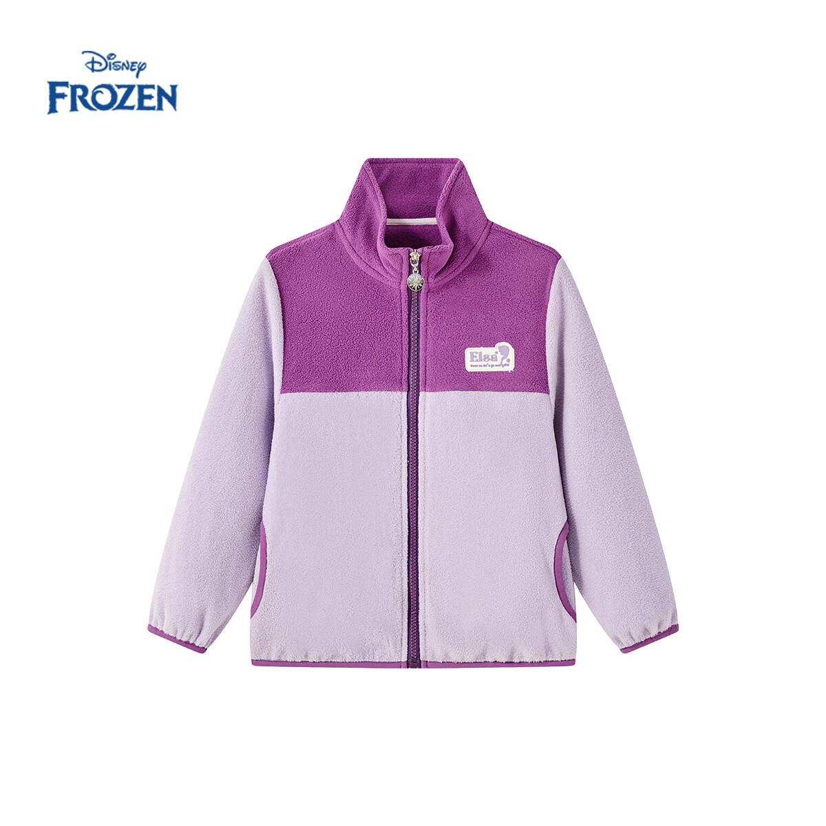 Disney Frozen Elsa Plush Fleece Jacket for Girls 2025 Autumn New Children's Casual Patchwork Top
