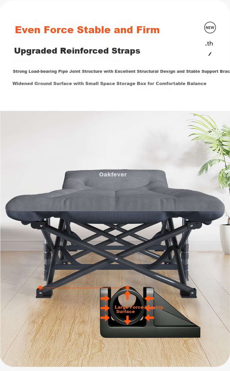 OKeefe Folding Bed, Single Nap Bed, Multifunctional Camp Bed, Lounge Chair, Hospital Companion Bed, Office Siesta Bed, Ten-Foot Bed 12