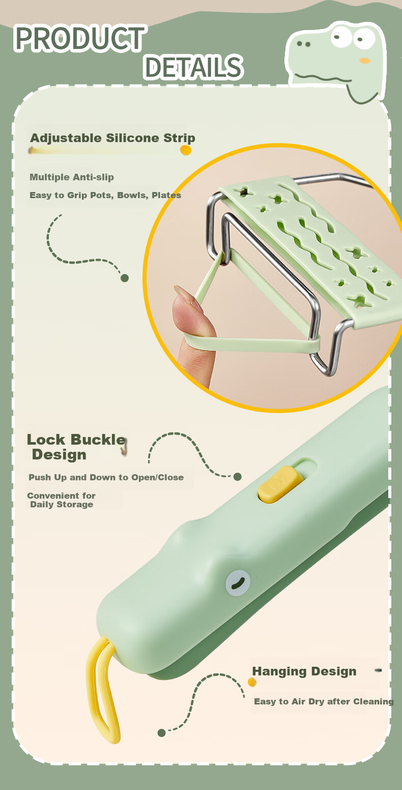 Jiadu Bowl Clamp, Anti-Scalding Clip, Plate Clip, Non-Slip Serving Tray, Steamer Clip, Kitchen Bowl And Plate Clamp, Bowl Holder 2