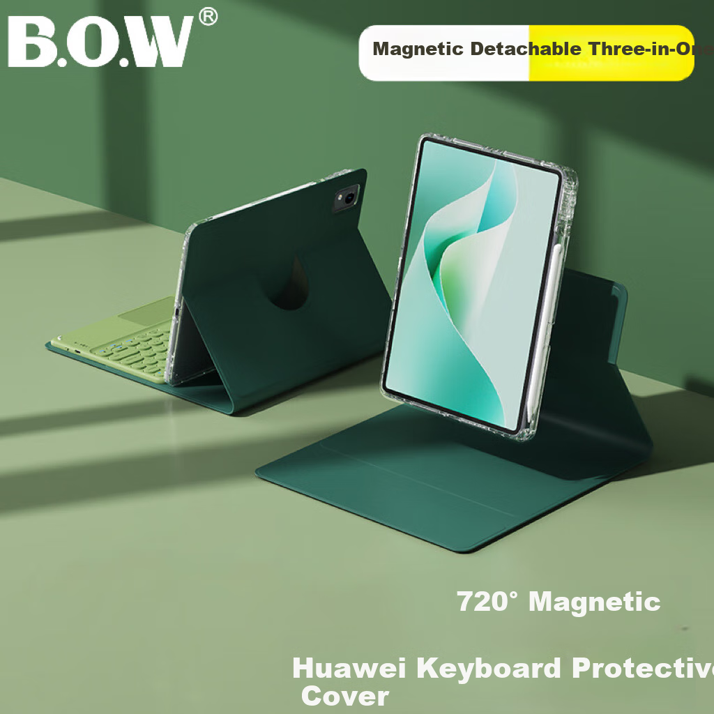 Защитный чехол B.O.W Hangshi HC039 для планшета Huawei Matepad/SE, умный магнитный съемный чехол с держателем для стилуса, универсальный, 11/10.95 дюйма, темно-зеленый