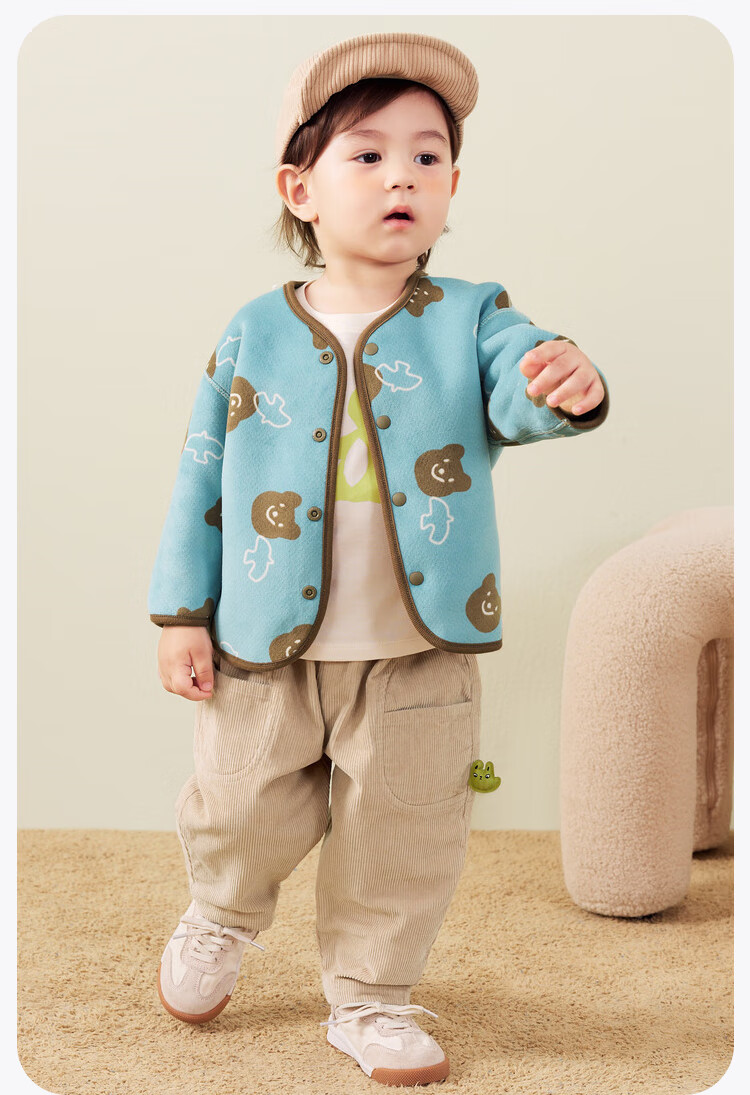 Minibala Unisex Baby Lamb Wool Thickened Coat 2025 Autumn Winter [Reversible] 15
