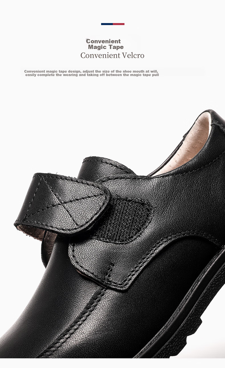 Aokang Children's Shoes, Boys Leather Shoes, Black Soft-Soled Performance Shoes, Spring And Autumn New Style, British-Style Genuine Leather Performance Shoes for Older Childre 4