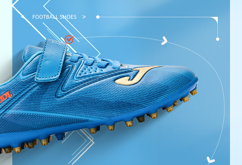 JOMA Velcro Children's Soccer Shoes MG Studs Youth Primary School Professional Football Training Shoes Dark Blue Size 36 1