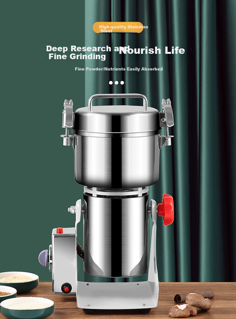 Baijie Chinese Herbal Medicine Grinder for Home Use, Powder Grinding Machine, Ultra-Fine Grinder, Commercial Crusher for Grains And Cereals, Model 4500A 1