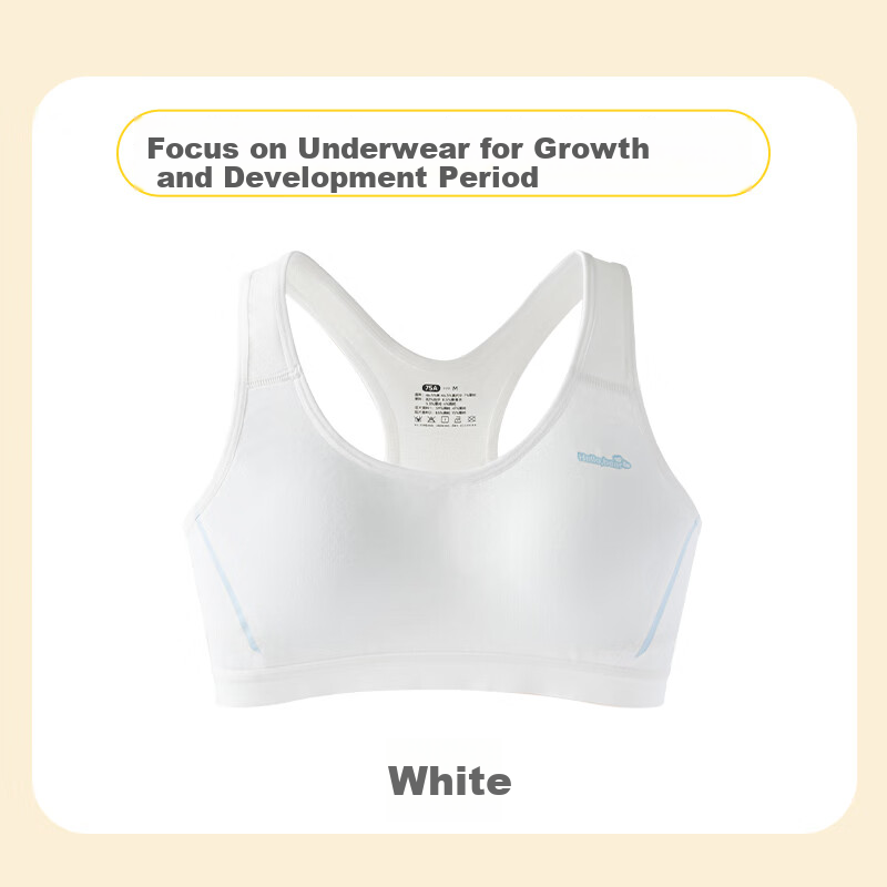 YUZHAOLIN Girls' Underwear Vest for Early High School Development, Youth Sports Bra, Adjustable, White (3XL)