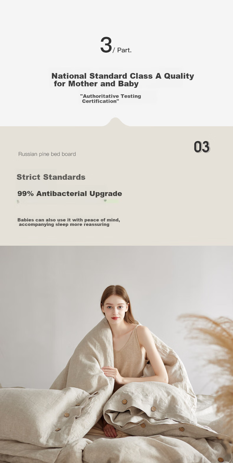 La Torretta Linen Cotton Four-Piece Set, Class A Washed Woven Long-Staple Cotton Duvet Cover Bed Sheet Bedding, 200*230cm 6