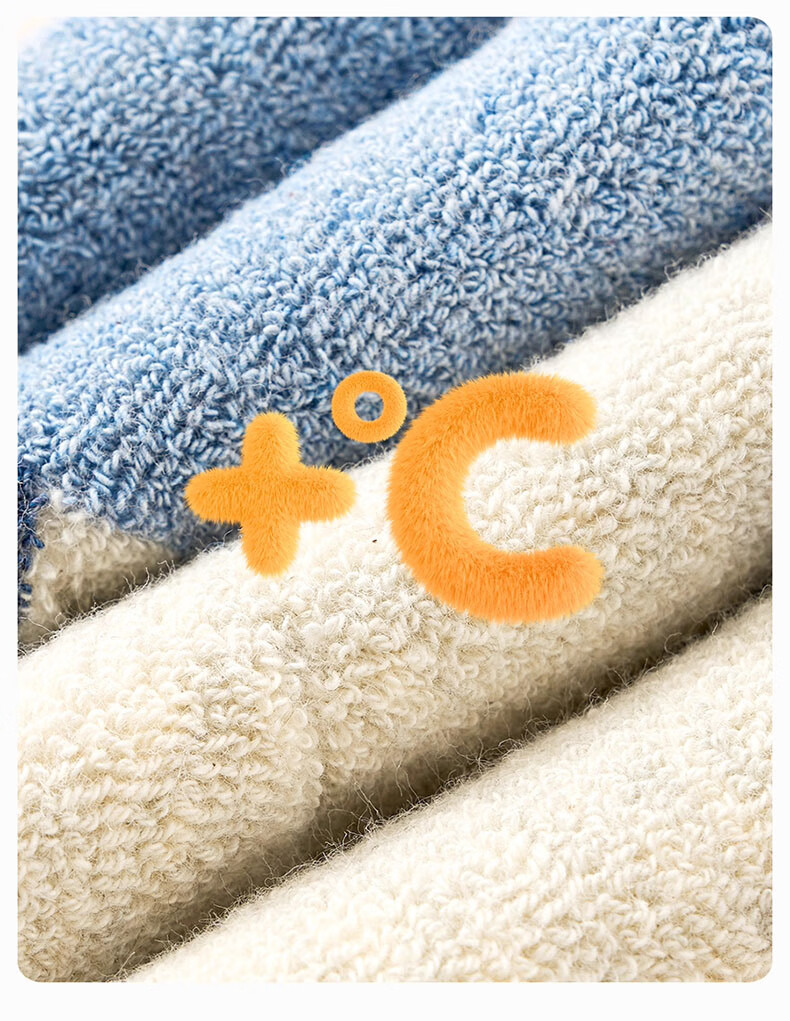 Mianqixiong Kids Socks Boys Pure Cotton Winter Fleece Thickened Warm Terry Cotton Socks Autumn Winter Children's Socks Size 9-12 5