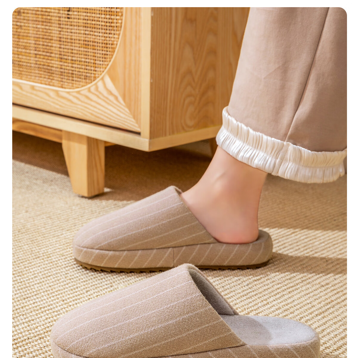 TZLDN Men’s Cotton Slippers with Beef Tendon Sole 2025 Autumn Winter Indoor Non-Slip Warm High-End Couple’s Cotton Shoes Men’s Version 3