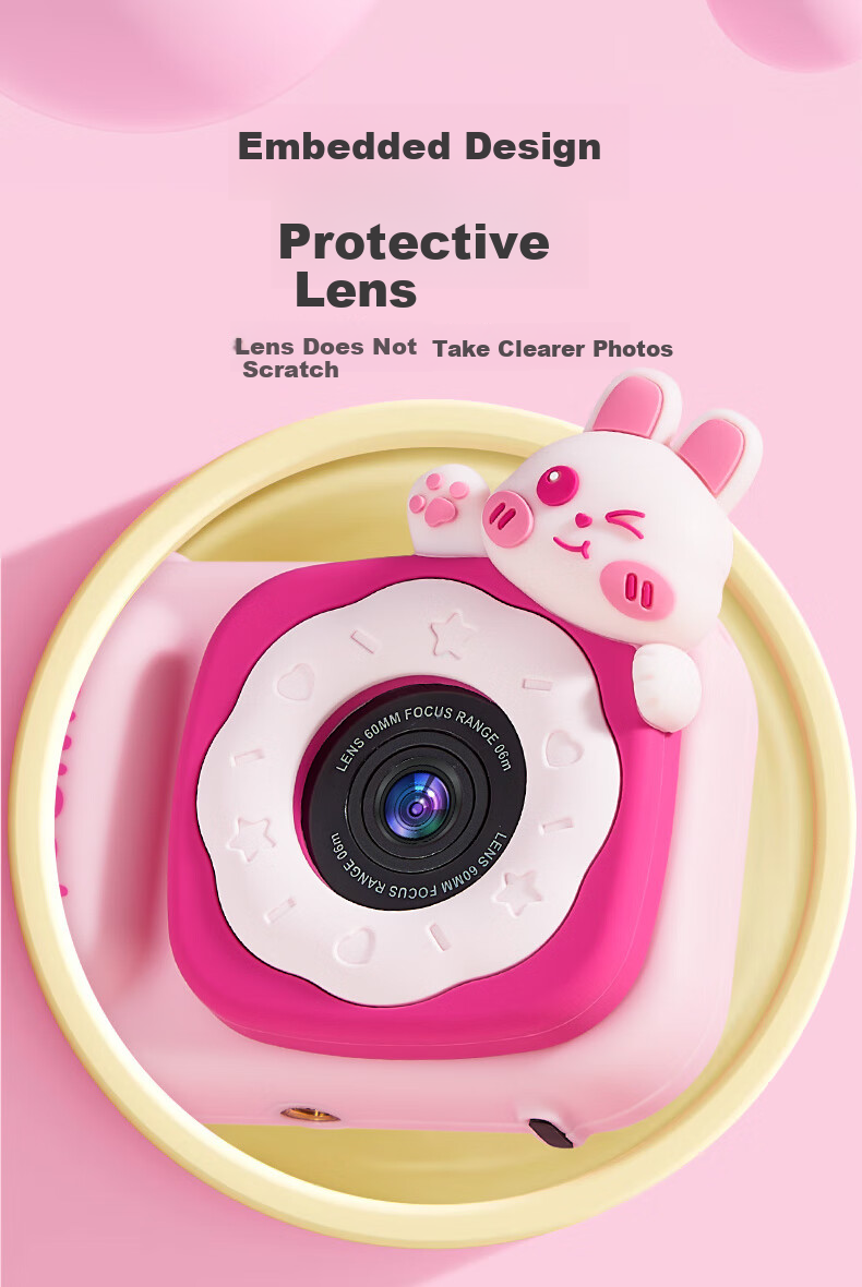 Leleyu Children's Camera Toy, for Ages 3-6, High-Definition Camera with Photo Printing And Video Recording Function, Birthday Gift for Boys And Girls 3