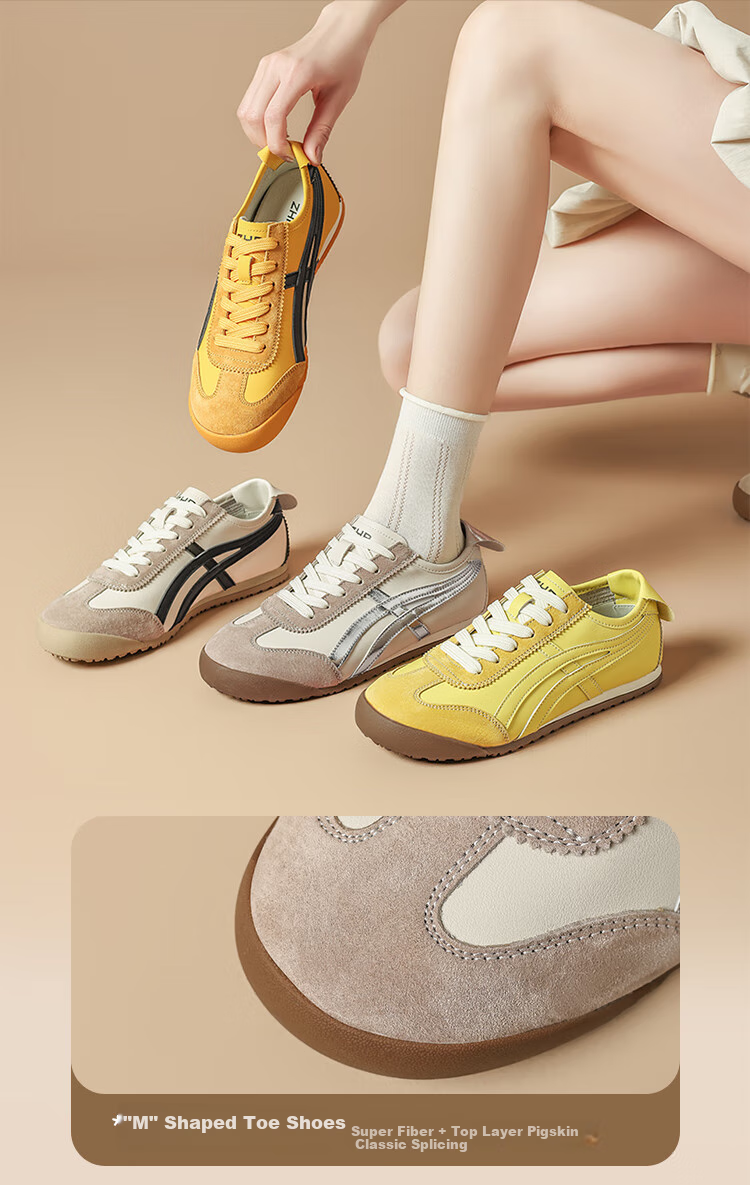 ZHR Dexun Women's Shoes, 2026 New Style White Sneakers for Women, Lightweight Flat-Bottomed Sports Shoes, BT102PP, Beige And Black, Size 35 2