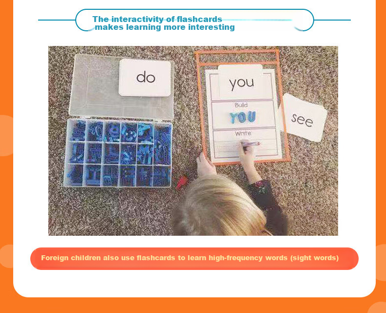 Shalin SAALIN English Enlightenment, 220 High-Frequency Words Flashcards, Children's Toy Sight Words for First Grade 5