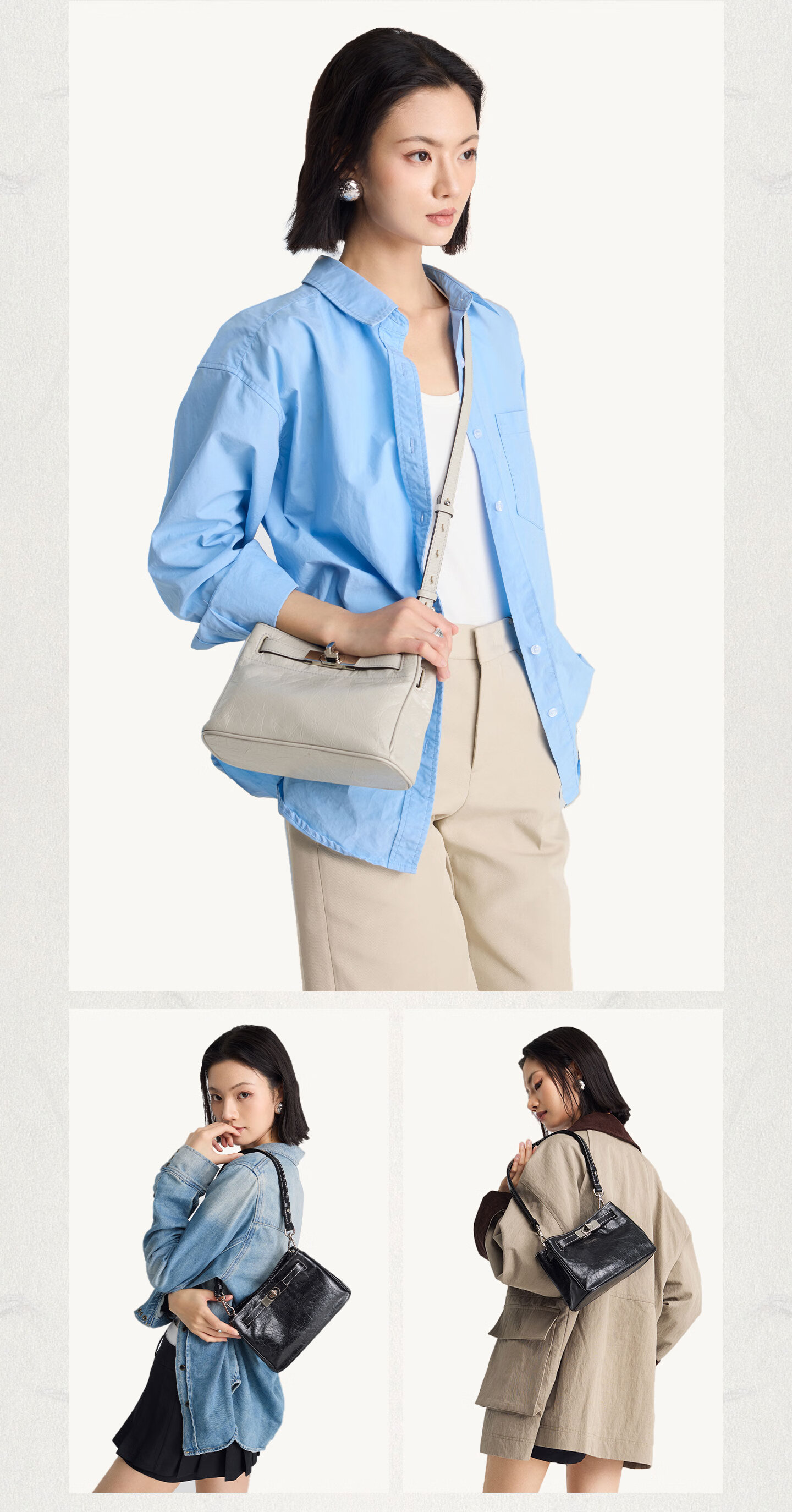 FION New Women's Handbag, Niche High-End Kelly Bag, Shoulder Crossbody Bag, Birthday Gift 5
