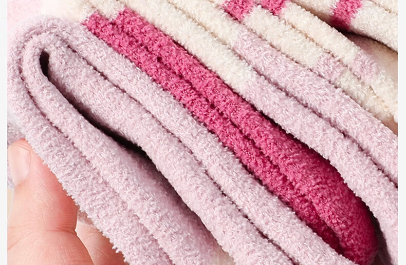 MiiOW Girls' Coral Fleece Warm Thickened Mid-Calf Socks Autumn Winter Kids Plush Socks for Children Students Baby Girls 6