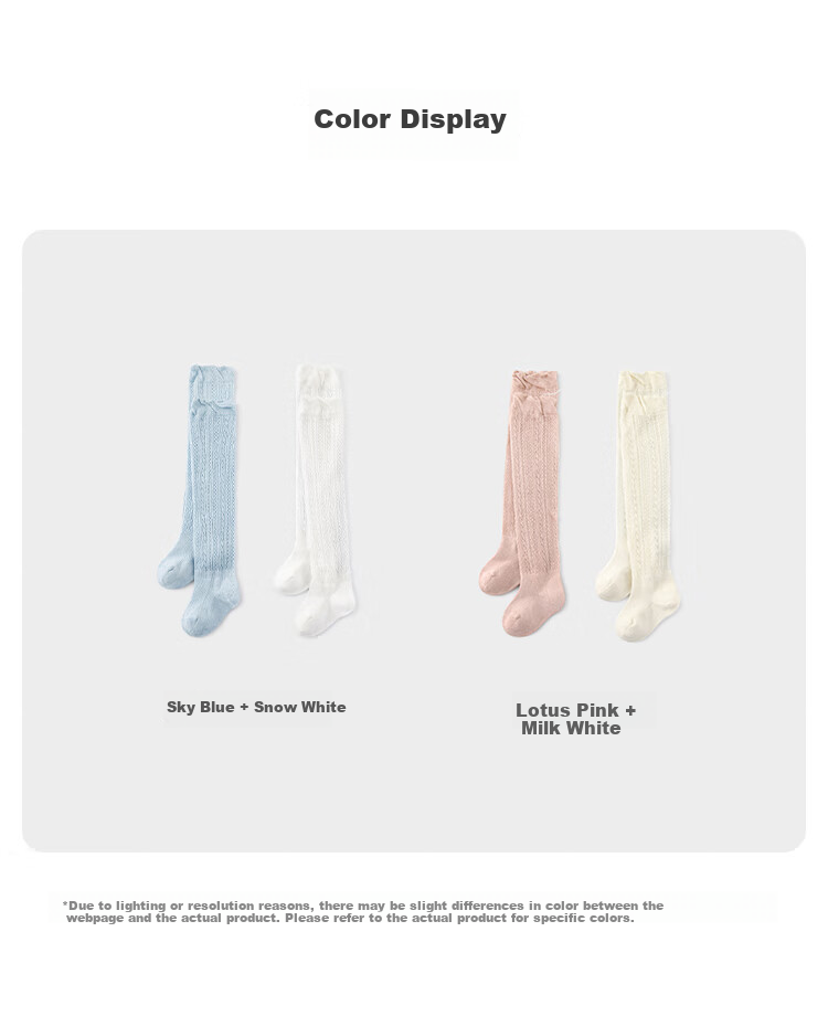 Babylove Baby Knee-High Socks for Summer, 0-3 Years Old, Breathable Mesh Thin Anti-Mosquito Socks That Don't Tighten Legs, 2 Pairs Per Pack 5