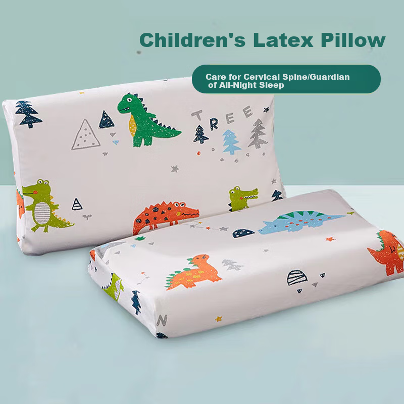 AVIVI Children's Latex Pillow, Baby Kindergarten Nap Pillow, Student Pillow Core, Latex Pillow, Little Crocodile, 44*27cm