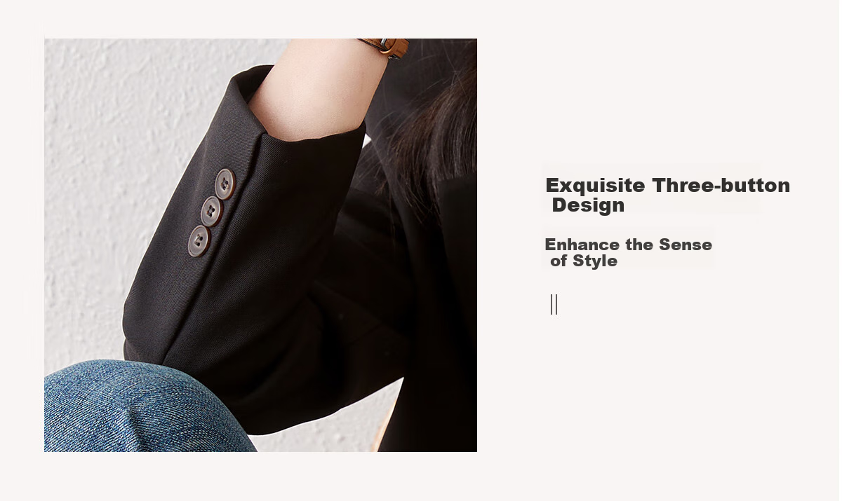 Chushen Spring And Autumn Small Suit for Women, Professional Commute Casual Blazer, Formal Wear S13KF4434, Black, M 5