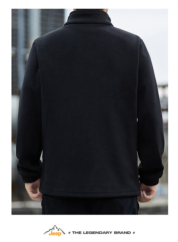 JEEP Men's Autumn Winter Fleece Lined Thickened Executive Casual Jacket Dark Army Green 2XL 3