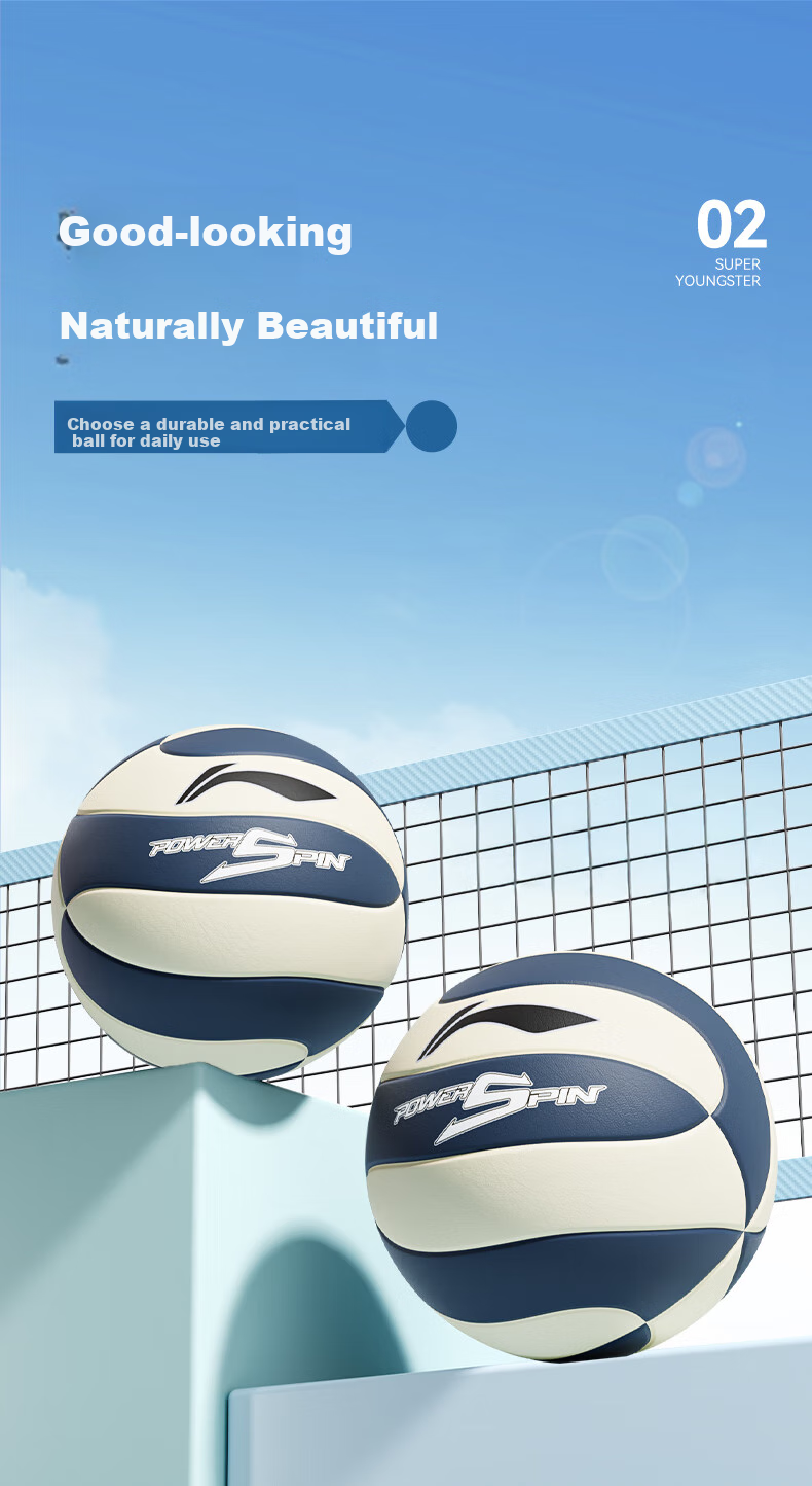 Li-Ning Volleyball Size 5 Adult Youth Student High School Entrance Exam Special Leather PU Material Training Competition Standard Ball Size 5 5