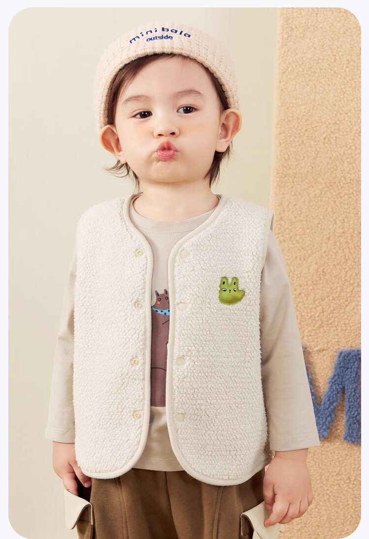 Minibala Unisex Lamb Plush Thickened Fleece Jacket 2025 Fall 20