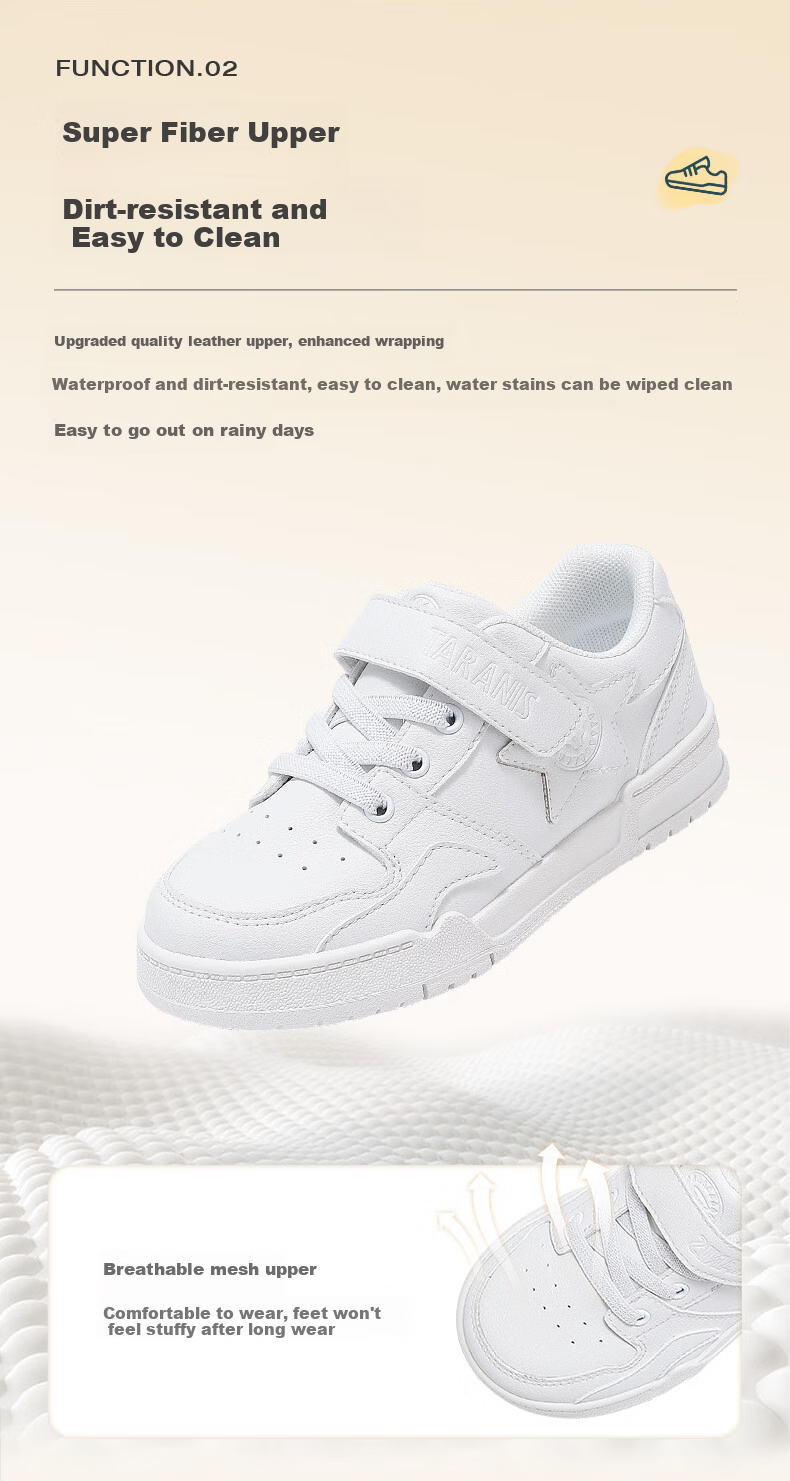 TARANIS Children's Canvas Shoes for Boys And Girls, Kindergarten White Sneakers with Soft Soles for Indoor And Outdoor Sports, White Color Size 25 3