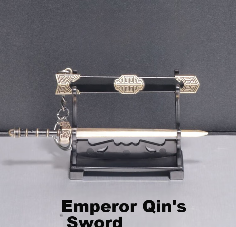 Huashimeng Ancient Chinese Famous Sword Miniature Sword Yuewang Goujian Sword, Qin Wang Sword, Tang Horizontal Knife Qingguan Sword Model Unsharpened 8