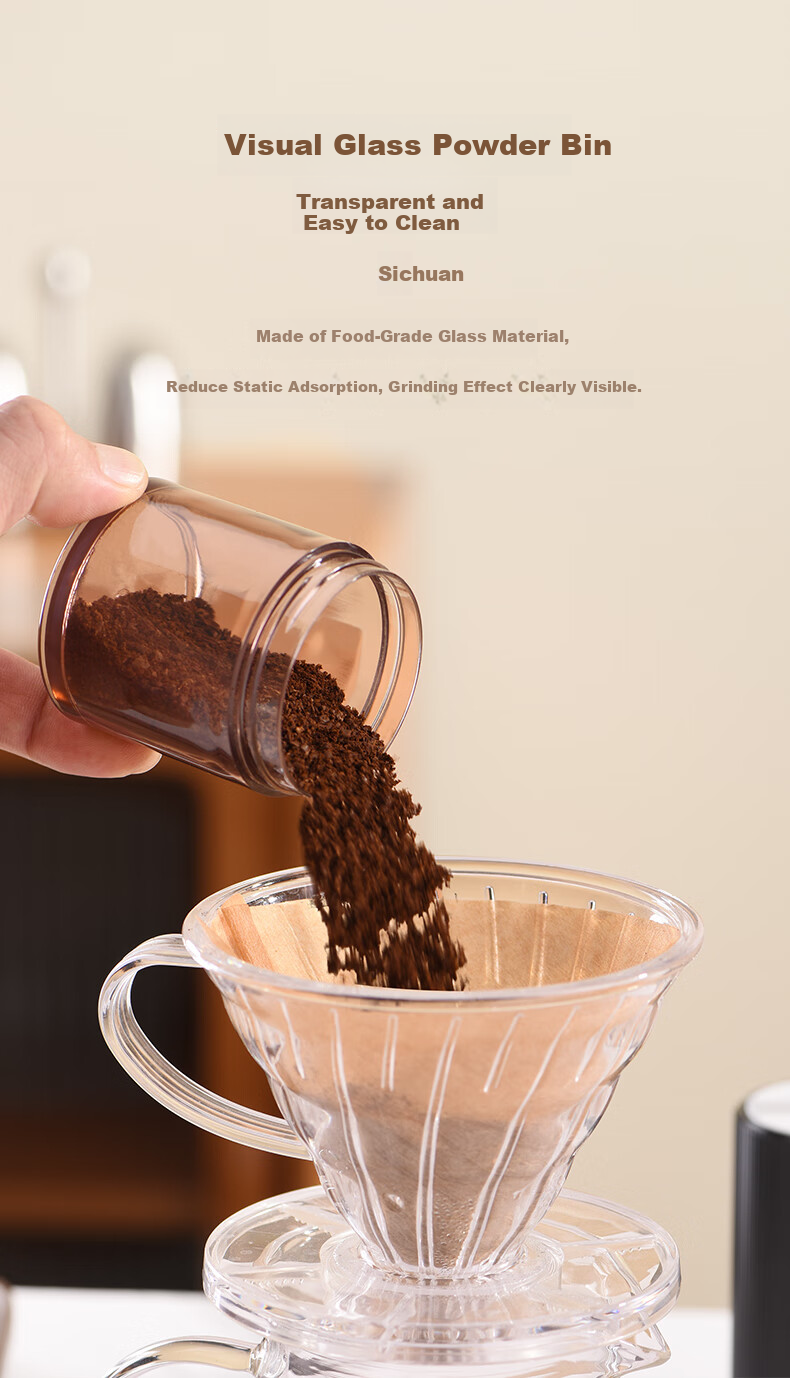 CLITON Hand-Crank Coffee Grinder, Portable Manual Coffee Grinder, Automatic Grinding Machine for Coffee Beans And Grounds 6