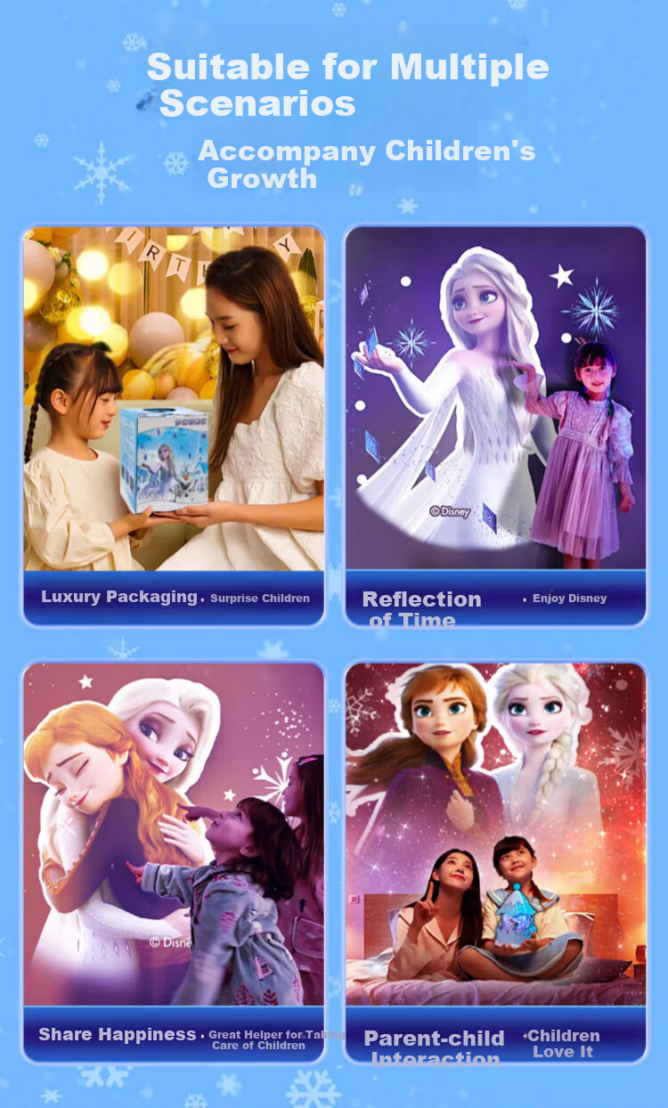 Disney Elsa Princess Children's Toy, Birthday Gift for Girls Aged 7-14, Starry Sky Projection Lamp, Elsa Music Box, Musical Box 9