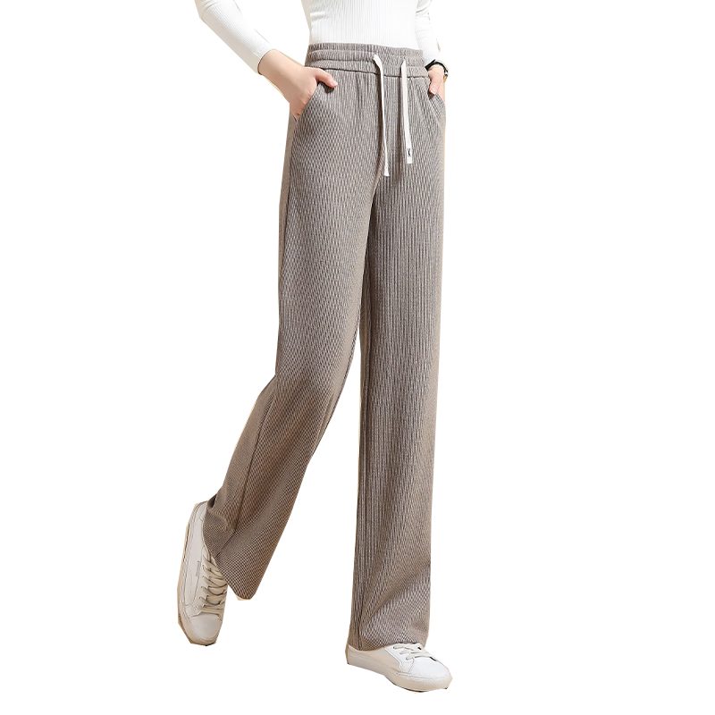 Meishi Women's Casual Pants 2025 Autumn Loose Fashion Slim Straight Wide-Leg Trousers 3XL