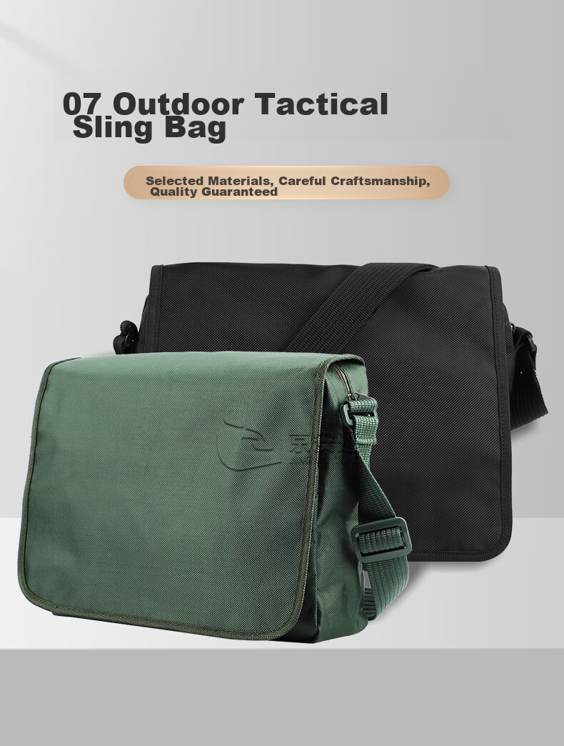 Jingantong 07 Crossbody Bag, Tactical Waterproof Oxford Cloth Bag, Shoulder Bag for Men, Outdoor Casual Bag, Black 1