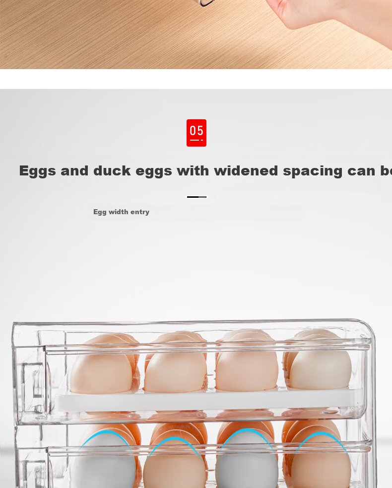 KATEI STORY Japanese Side-Door Egg Storage Box, Refrigerator Food-Grade Preservation Container, Kitchen Organizer, Egg Holder, Storage Solutio 10