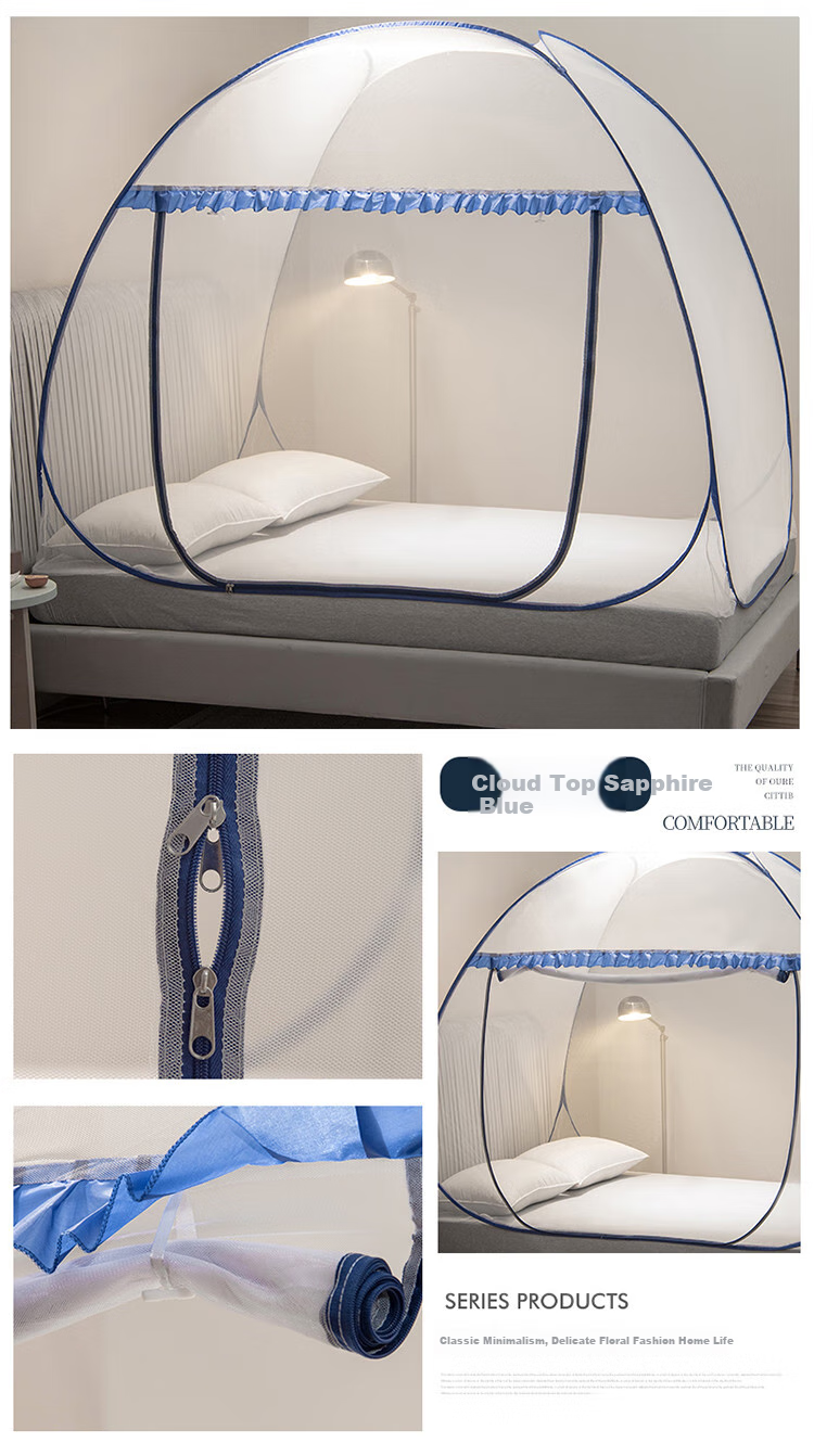 Grace Class A Household Mongolian Yurt Mosquito Net Single Door Opening 1.5 Meters Cloud Top Blue [No Installation Required] 1